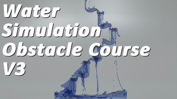 Water Simulation Obstacle Course V3 - with Glass Pipes in Mantaflow -  Blender 3.2.1