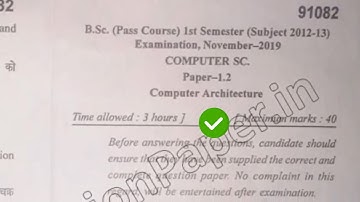 2019 Mdu BSc CS 1st Sem Computer Architecture Question Paper