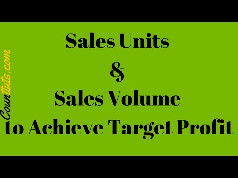 Sales Units & Sales Volume to Achieve Target Profit