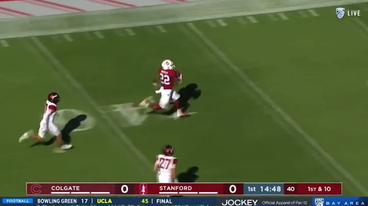 EJ Smith 87 Yard Touchdown Run | Colgate vs Stanford