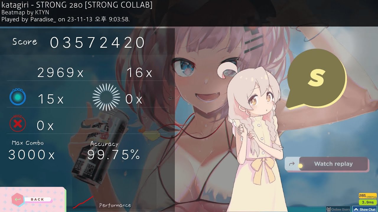 (osu!taiko) STRONG 280 [STRONG COLLAB] ★8.23 99.75% FC LOVED - YouTube