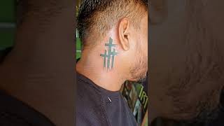 cross tattoo on neck -300/squier inch-co.no. 8319274801