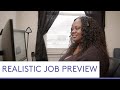 Realistic job preview customer care