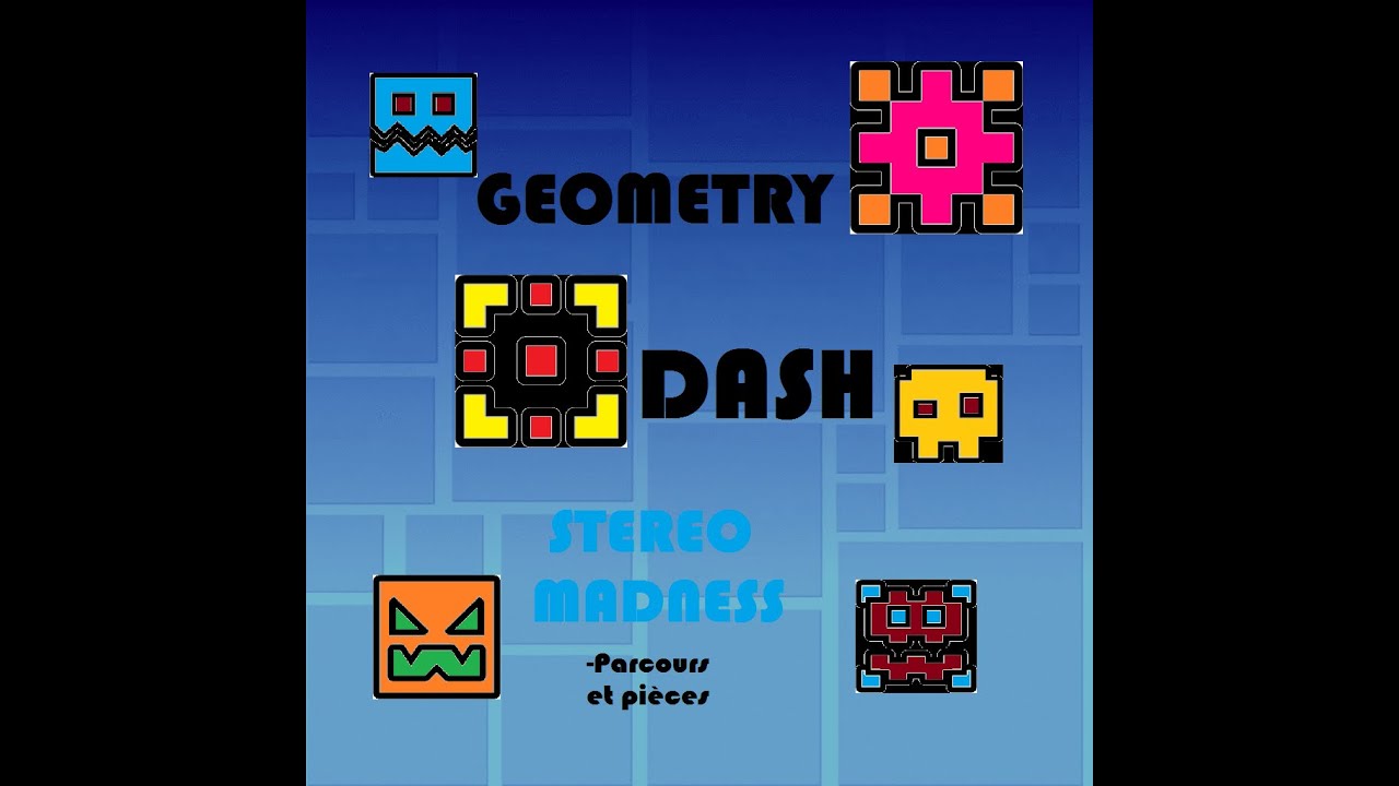 GEOMETRY DASH - Level 1 Stereo Madness + BONUS pièces - YouTube