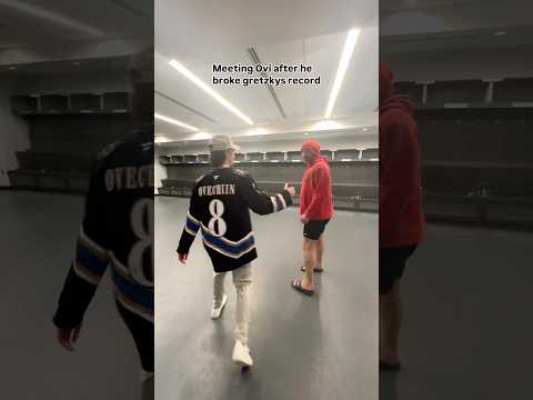 Meeting Ovechkin after he broke gretzkys record 🏒😨