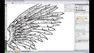 Vector Wing Speed Drawing - Illustrator