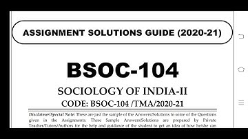 BSOC 104 Ignou Solved Assignment