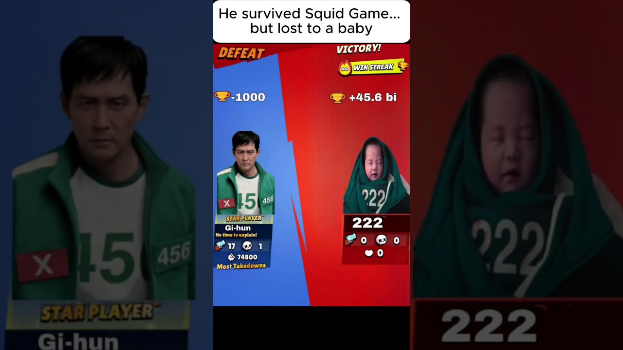 The baby won the game with 0 damage and 0 kill