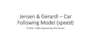 Car Following Model - Speed