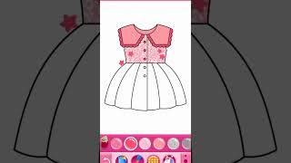 mewarnai gambar baju cantik #shorts #drawing #mewarnai
