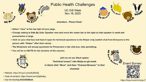 Public Health Challenges - UC GIS Week 2025 - Day 1
