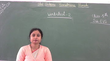 Class 5 EVS/ Worksheet 2