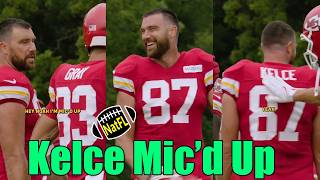 Mic'd Up! Travis Kelce & Noah Gray had a funny conversation during today's Chiefs practice.