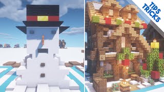 9 Winter/Christmas Build Ideas (Minecraft 1.14 Building Tips)