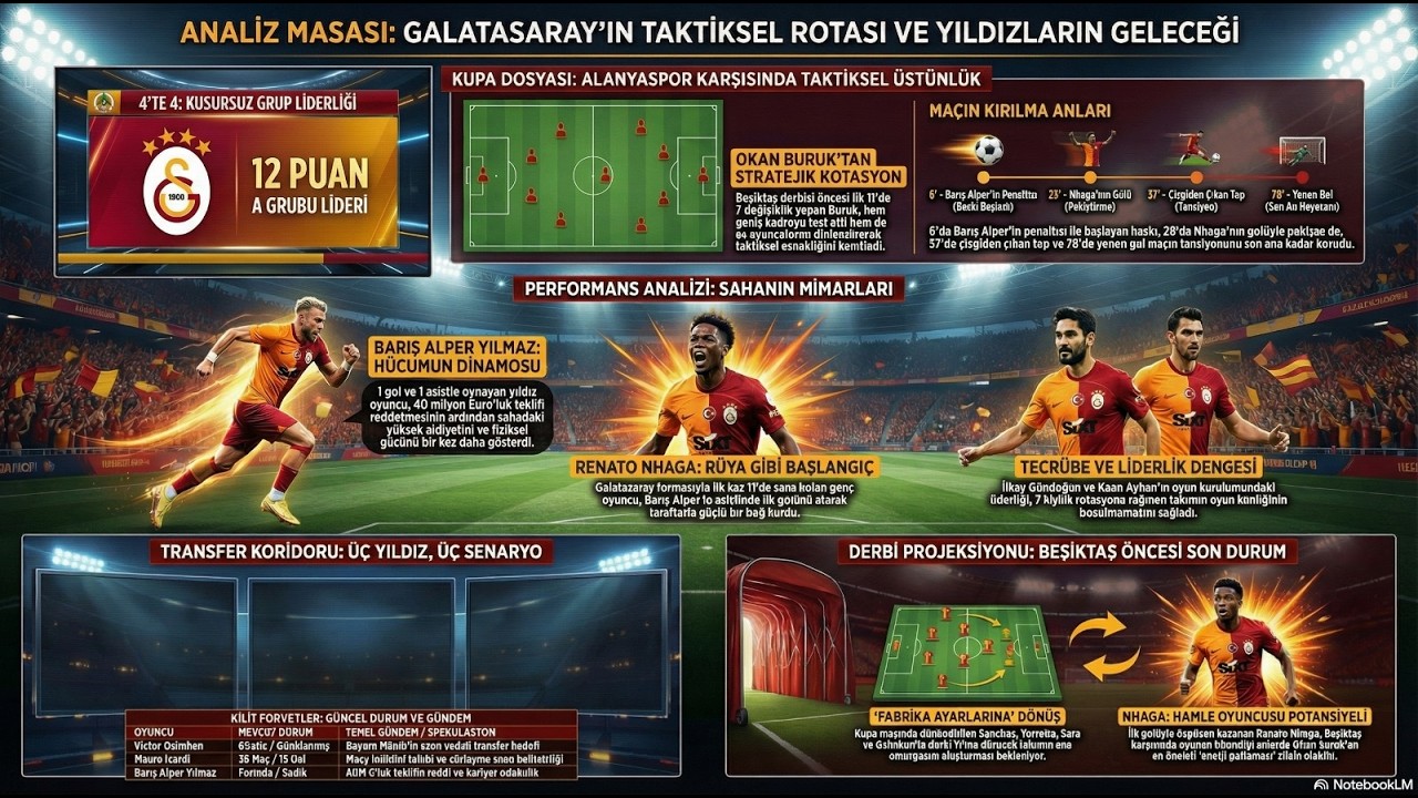 Galatasaray - Alanyaspor: Ziraat Türkiye Kupası Grup Liderliği Özeti