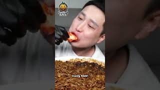 Mukbanger VS Huge Bowl of Savory Black Bean Noodles! #mukbang #asmr #blackbeannoodles