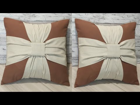 Декоративная подушка с бантом своими руками