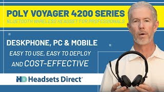 Poly Voyager 4200 Series  | Bluetooth Wireless Headset for Professionals | Deskphone, PC &amp; Mobile