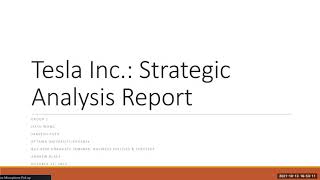 Strategic Analysis Report - Tesla inc.