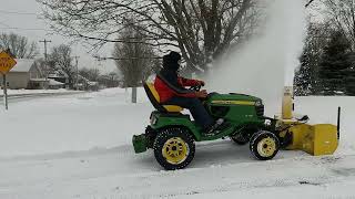 John Deere X758 Blowing 11 Inches of Snow