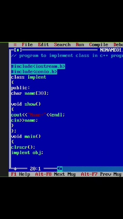Program to implement class in c++programming language. #coding # ...