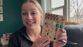 Joyreal Wooden Busy Board with LED Lights