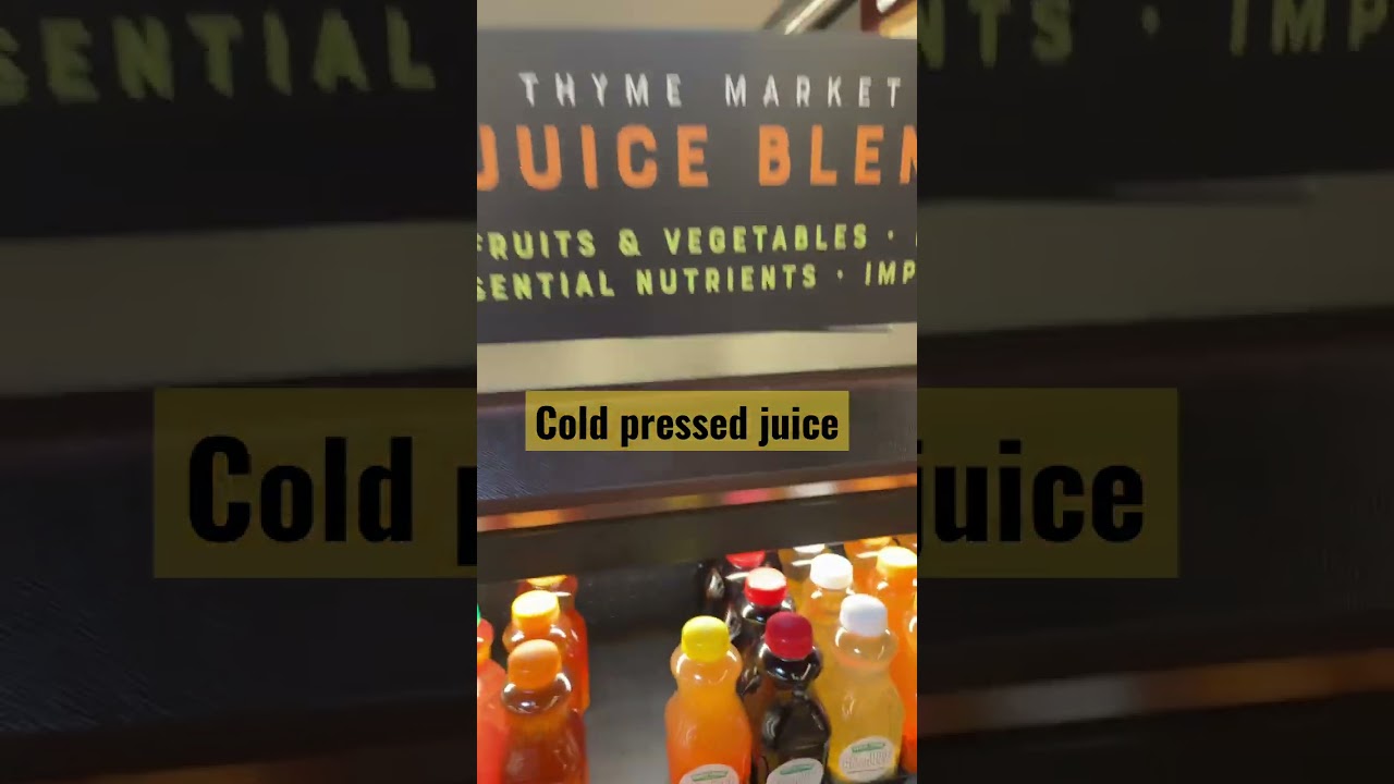 Fresh drinks Cold pressed juice and root at fresh thyme 