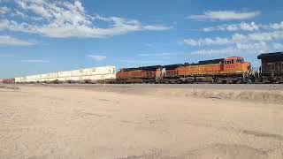 EB BNSF Domestic Intermodal/Port Stack Train At Daggett CA! #bigbossrailfanner