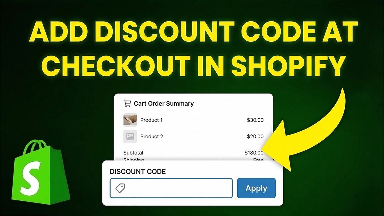 How to Add Discount Code at Checkout Shopify (FAST & EASY) - YouTube