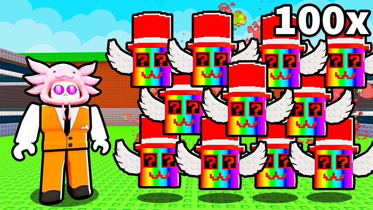 I Opened 100 Strawberry Admin Lucky Blocks in Steal a Brainrot!