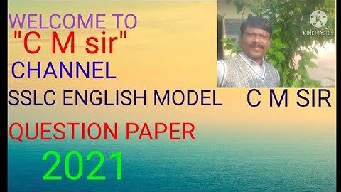 SSLC New English Model Question Paper-2021