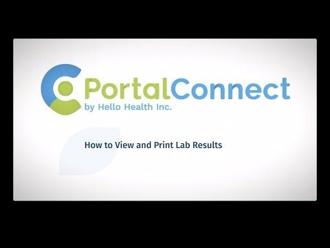 PortalConnect - How to view and print lab results