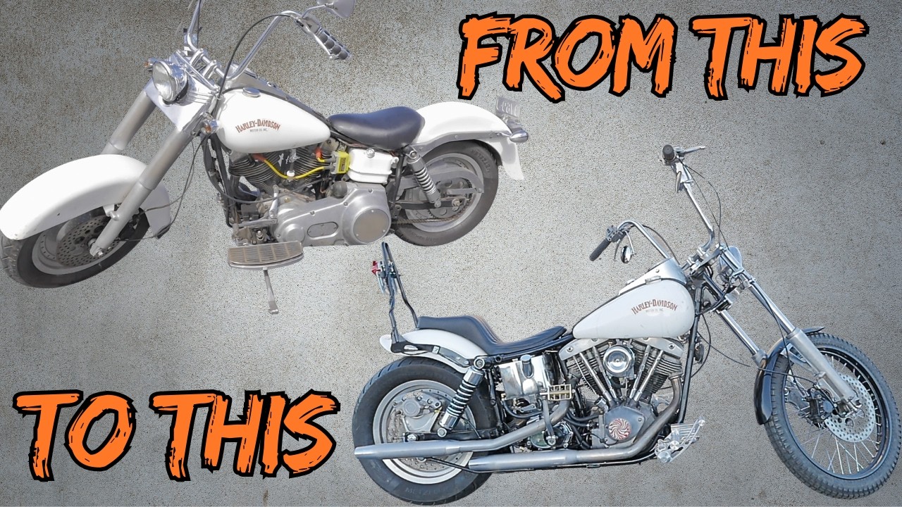 Shovelhead swingarm chopper transformation - YouTube