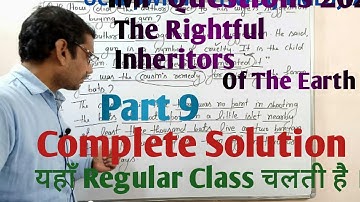 The Rightful Inheritors of the earth lesson 11 mp board Questions and answers by gp dixit