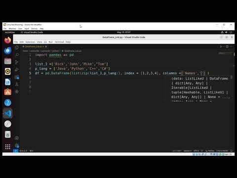How to create a DataFrame from two lists in Python