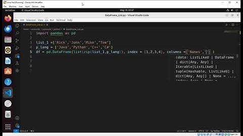 How to create a DataFrame from two lists in Python