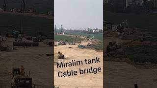 Hyderabad miralim tank cable bridge work #cablebridge #hyderabad #hydra #hyderabadupdates #ytshorts