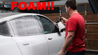 I tested Loki Hybrid Wash vs nemesis on this Tesla Model Y IG658 #rinselesswash #ceramiccoating