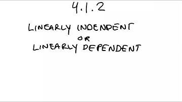 4.1.2 Linearly Independent or Linearly Dependent Differential Equations