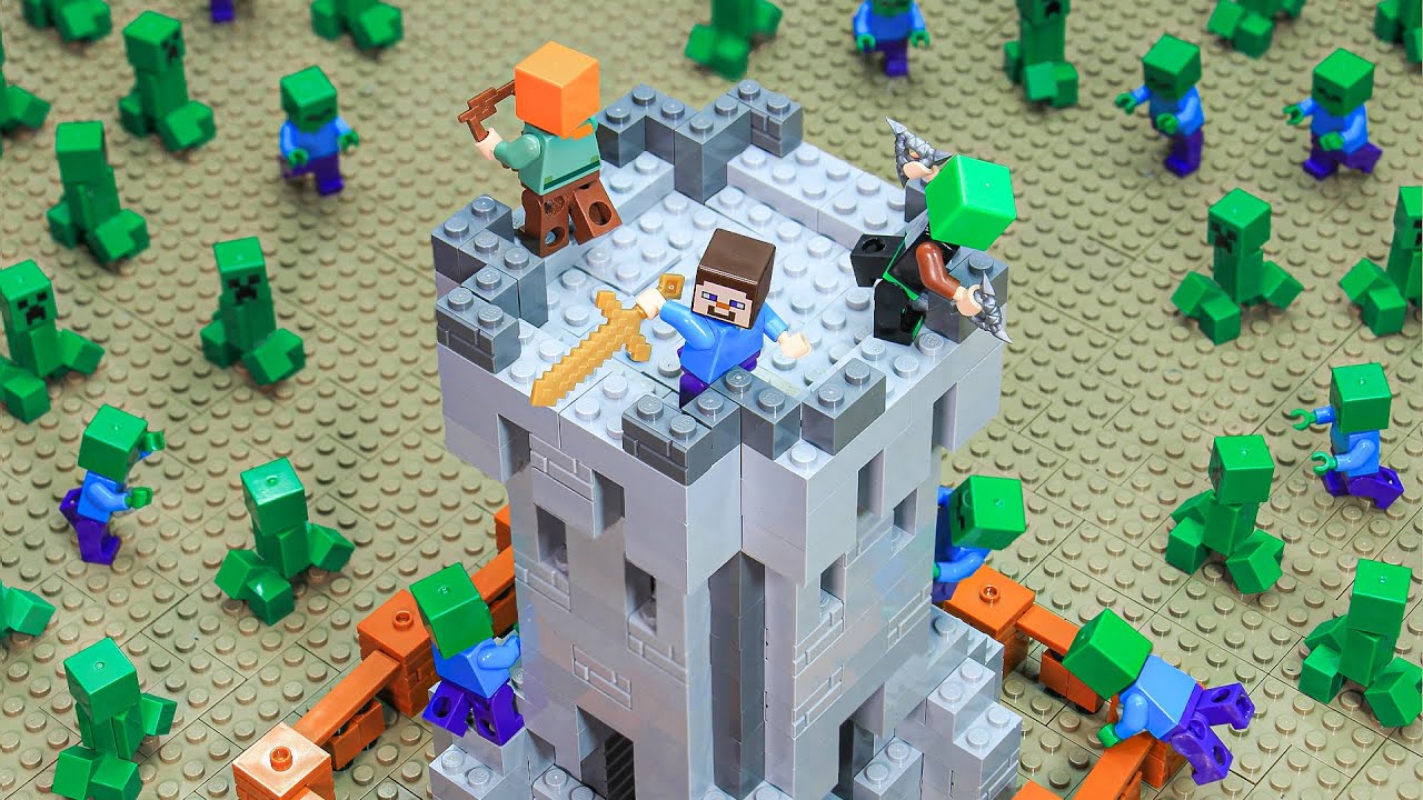 Minecraft Battle : Defend Tower Versus Zombie & Monster - LEGO Minecraft Animation