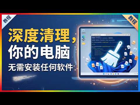 一行代码深度清理 Windows！无需安装软件，一键释放巨量系统空间