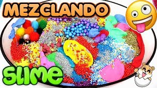 Mezclando Slime Con Cosas Random - Mixing Random Things Into Slime Eres Genial Con Eva Y Lina
