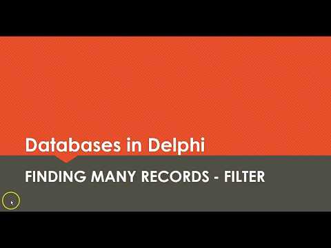 Databases in Delphi - Filter