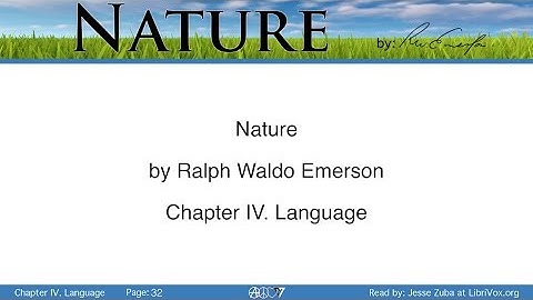 Nature - Ch.4 Language - Ralph Waldo Emerson