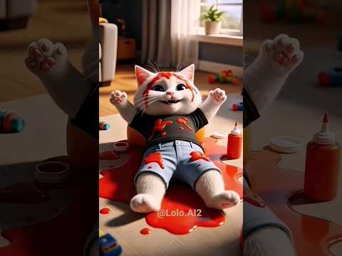 القط مياو بهدل الدنيا كاتشب ومامته افتكرته اتعور النهاية مفاجأة      