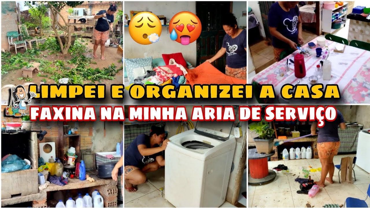 Limpei e organizei a casa !! Faxina na minha aria de serviço 🧼🫧😮‍💨🥵