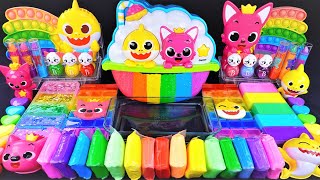 Pinkfong & Baby Shark Slime Mixing Random Cute, Shiny Things Into Slime