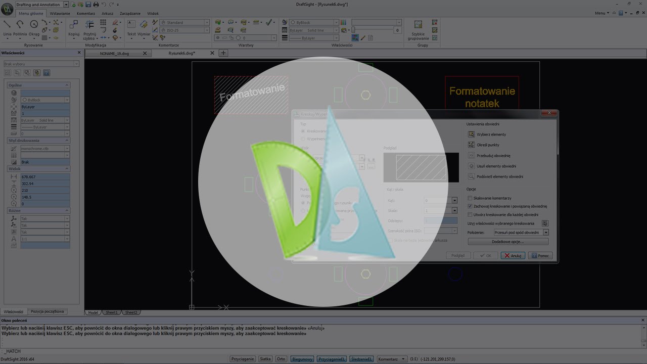 Kreskowanie i wypełnianie | DRAFTSIGHT TUTORIAL #8 - YouTube