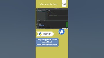 Python : Else In while loop | Continue | py srt 109