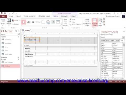 Microsoft Office Access Tutorial 2013 Using Forms 10.7 Employee Group Training